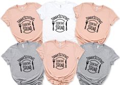 six t - shirts with the words minnesota cooking squad written on them in black and white