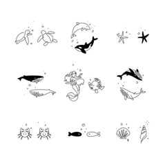 an image of sea animals in the ocean with starfishs and other marine creatures