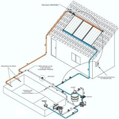 an image of a diagram of a house that is under construction with pipes and piping