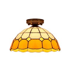 a light that is on top of a ceiling fixture with a glass shade over it