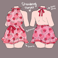 - https://howcandothis.com/hairstyleideas/pre-order-strawberry-romper-restricted-launch-xs-pink/ Strawberry Romper, Funniest Pictures, Clothes Art, Mode Hippie, Art Outfits, Sewing Things, Clothing Design Sketches, Drawing Anime Clothes, Dress Design Sketches