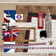 a collage of british flags and pictures