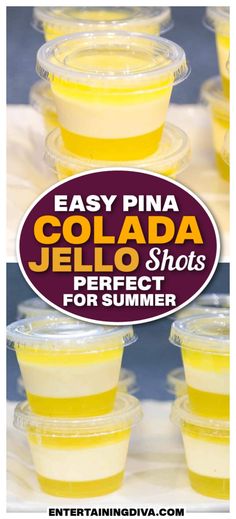 Layered Pina Colada Jello Shots (With Coconut Cream Pudding)