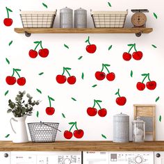 the cherry wall decals are perfect for any kitchen