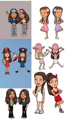 cartoon people with different poses and expressions