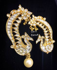 Zevar | emporium | Diamond Polki Jewellery | Traditional | Indian | Bridal | Wedding | Kundan Meena | 22ct Gold Diamond Polki Jewellery, Earrings Chandbali, Diamond Necklace Simple, Jewellery Traditional, Gold Earrings Indian, 22k Gold Jewelry, Ear Chain, Jewelry Illustration