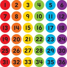 the numbers are arranged in different colors