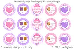 free printable valentine's day cupcake toppers with hearts and cookies on them