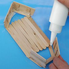 Wood Stick Ship - Craft Project Ideas Popsicle Stick Boats That Float, Train Crafts, Popsicle Stick Crafts House, Wooden Craft Sticks, Wood Train