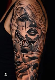 #girl Tattoes,#halloween Tattoes,#Tattoes ideas Women Face, Woman Face, Tattoos For Guys, Tattoo Ideas, Tattoos