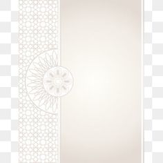 a white card with an intricate design on the front and back side, which is blank for