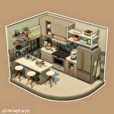 Sims 4 Loft, Sims 4 Kitchen, Little House Plans, Sims 4 Expansions