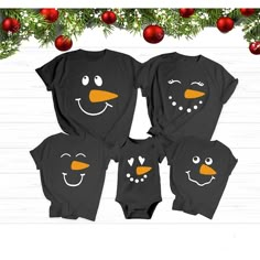 Christmas Snowman Emotions Matching Family T-shirts Christmas Shirts Vinyl, Homemade Shirts, Girl Mom Shirt, Matching Family T Shirts, Family Matching Christmas, Christmas Shirts For Kids, Matching Christmas Shirts, Winter T Shirts, Christmas Party Shirts