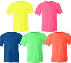 Gildan Neon Heavy Cotton T-Shirt Flourscent Colors Safety Tee Wholesale S-5Xl Cheap Red Casual Camp Shirt, Cheap Short Sleeve T-shirt For Team Events, Cheap Relaxed Fit Color Block T-shirt, T Shirt Fanta Orange, Neon Tshirt, Plain Crewneck, Hiphop Dance, Theme Nights, Neon Shirts