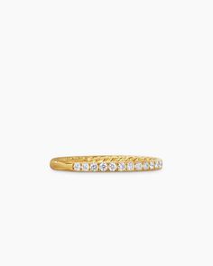 David Yurman | DY Eden Partway Band Ring in 18K Yellow Gold with Diamonds, 1.85mm David Yurman Rings, David Yurman Ring, Women's Rings, High Jewelry, David Yurman, Jewelry Pouch, Pave Diamonds, Band Ring, Eden