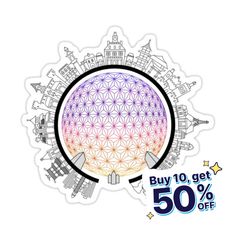 the flower of life sticker is on sale for $ 50 off, and it's up to 40 % off