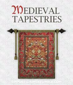 the book cover for medieval tapestries