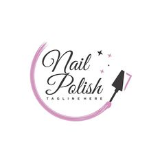 the nail polish logo is pink and has a black umbrella on it's tip