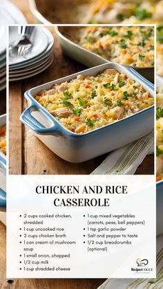 chicken and rice casserole recipe with instructions