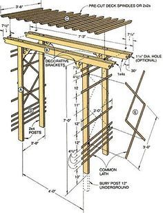 a wooden structure with measurements for the top and bottom sections, including an attached roof