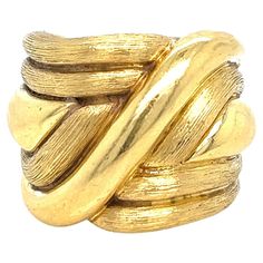 Henry Dunay 18 karat yellow gold ring. Serial no. B1125. Marked: Dunay / 18K / 750 / B1125. Total weight: 24.6 grams. Size 6. Thickest band width: 1.8 cm. Henry Dunay Jewelry, Chanel Ambassador, K Ring, Virtual Fashion, Elements Of Art, Yellow Gold Ring, Gold Diamond Rings, Jewelry Inspo, Yellow Gold Rings