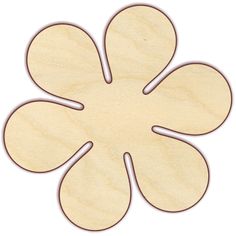 a wooden flower cutout on a white background