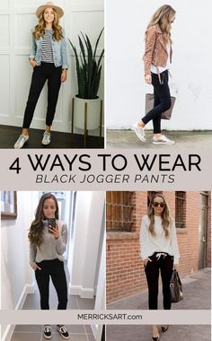 Black Jogger Outfits, Black Joggers Outfit, Jogger Pants Outfit, Summer Pants Outfits, Hippie Garden, Black Jogger Pants