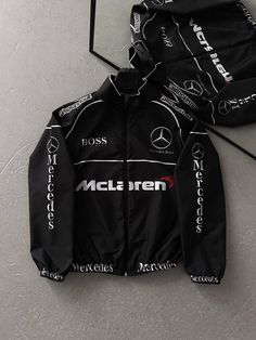 F1 Jacket, 2025 Vibes, Vintage Racing Jacket, Racer Jackets, Benz Mercedes, Racing Jackets, Team Jackets, Concept Clothing, F1 Cars