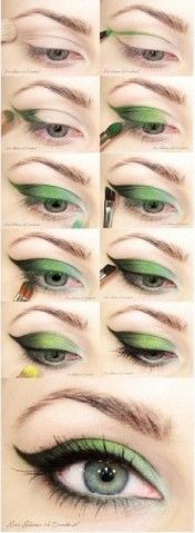 try with any color Make Up Diy, Witch Makeup, Fairy Hair, Green Eyeshadow, Eye Tutorial, Popular Hairstyles