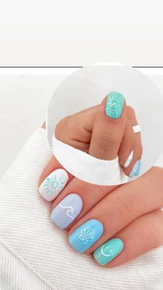 Cute Short, Do It Yourself Nails, Cruise Nails, Beachy Nails, Cute Short Nails, Simple Gel Nails, Summery Nails, Simple Summer, Cute Gel Nails