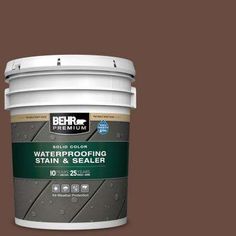 the behr paint company's exterior stain and sealer is available in two different colors