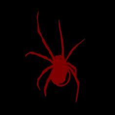 a red spider on a black background