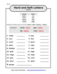 worksheet for the word workbook hard and soft letters