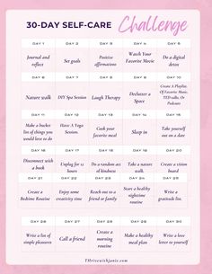 Boost your mental health and your happiness with this 30 days mental health challenge. Add one day and make it a 31 day self-care challenge. Give yourself the space for self-care and take time for yourself. Make your self a priority for a few minutes or hours every day for 30 day. Make Your Self A Priority, 30 Days Glow Up Challenge, 30 Day Mental Health Challenge, Self Care Challenges, Mental Health Promotion, 30 Day Self Care Challenge, 30 Day Self Care, Mental Health Challenge, Detox Day