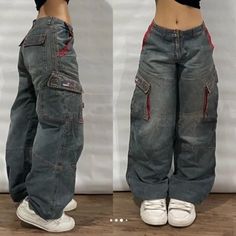 Y2K Fashion Baggy Jeans Denim Cargo Pants Womens Vintage Multi Pocket High Waist  New Harajuku Baggy Jeans Men, Dream Pants, Y2k Baggy Jeans, Harajuku Fashion Street, Street Jeans, Denim Pants Mens, Denim Decor, Retro Jeans, Denim Cargo Pants