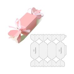 an open gift box with a pink bow on top and cut out the paper to make it