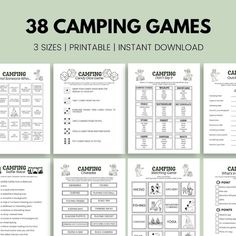 printable camping games for kids and adults