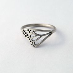 Here's an lovely sterling silver monarch wing ring. Both tips of this intricate monarch wing cut out are soldered to a sturdy round sterling silver wire which gives the ring a beautiful and elegant continuity. Delicate and unique, this design is comfortable to wear, a great everyday piece for the monarch lover. Made to order in you size. Choose your favorite finish between polished or oxidized and brushed. See more butterfly jewelries here: https://www.etsy.com/ca/shop/LucieVeilleux?ref=simple-s Monarch Jewelry, Butterfly Wing Jewelry, Wing Ring, Silversmith Jewellery, Wing Jewelry, Sparkly Ring, Jewelry Accessories Ideas, Butterfly Wing, Dope Jewelry