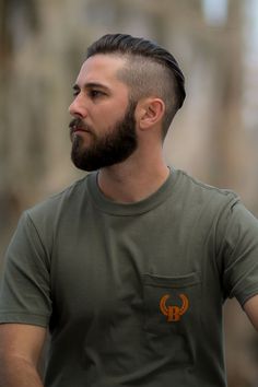 Man Bun Haircut, Hard Part Haircut, Hunting Shirts For Men Hunters, Funny Hunting Shirts For Men, Hunting Tshirt, Outdoor Military Short Sleeve Shirt, Beard Haircut, Mens Hairstyles With Beard, Beard Model