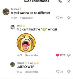 two emoticions with different expressions on the same page, one is screaming and the other has an emoticive expression