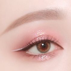 Pink Peach Makeup, Korean Makeup Ideas, Eye Makeup Korean