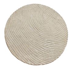 a white circular rug on a white background