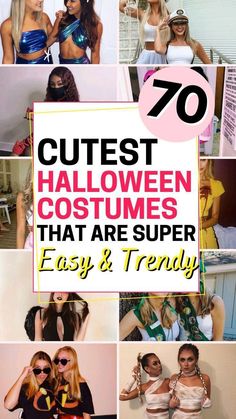 several different pictures with the words, cute halloween costumes that are super easy and trendy