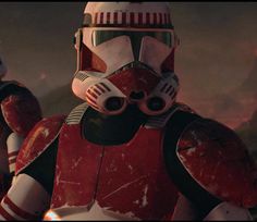 star wars the force awake character in red and white outfit with lights on his face