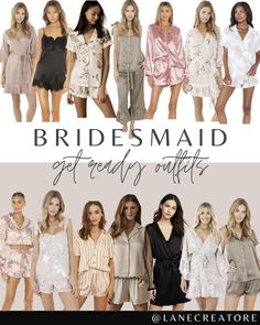 the bridesmaid get ready outfits are available in multiple colors and styles, including pink