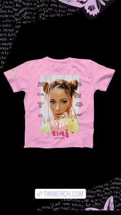 a pink t - shirt with the image of a woman's face on it