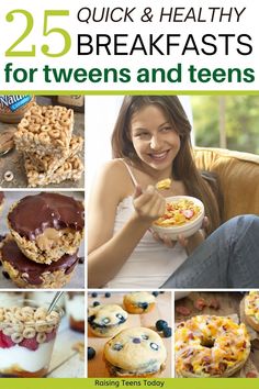 25 Quick and Healthy Breakfast Ideas for Teenagers - Raising Teens Today Breakfast Ideas For Teenagers, Breakfast For Teens, Breakfast Granola Cups, Food For Teens, Quick Healthy Breakfast Ideas, Peanut Butter Breakfast, Quick And Healthy Breakfast, Quick Breakfast Ideas, Recipe For Teens