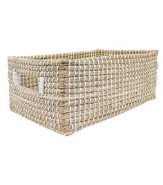 a large woven basket is shown on a white background