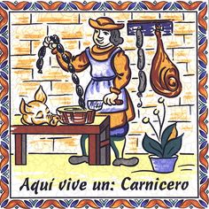 an image of a man cooking food in front of a sign that says agar vie un carnifero