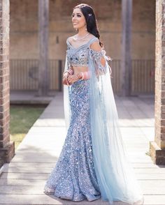 Blue Lehenga, Fancy Blouses, Fancy Blouse Designs, Indian Wedding Outfits, Lehenga Designs, Designer Dresses Indian, Indian Fashion Dresses, Bridal Lehenga